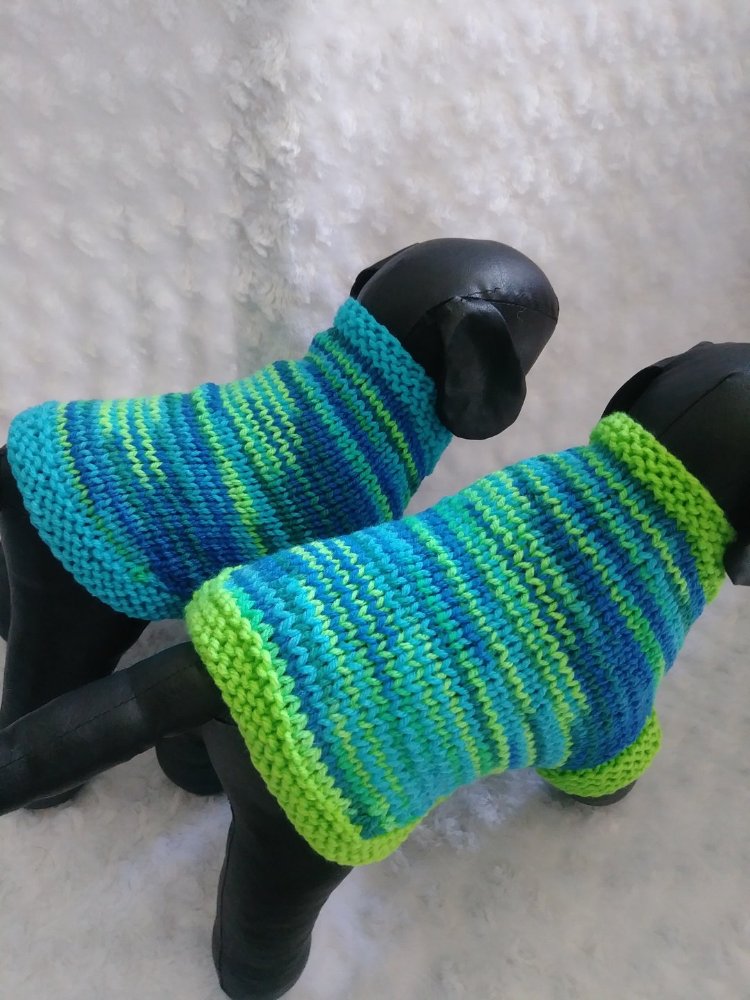 X Small Dog Sweater / Hand Knit Turquoise Dog Coat / X Small Dog Attire