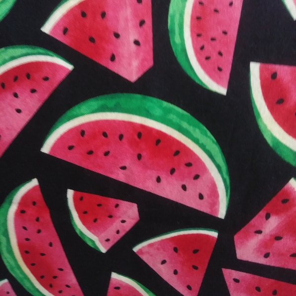 Watermelon Pillowcase /  Summertime Bed Linen / Black Pillowcase