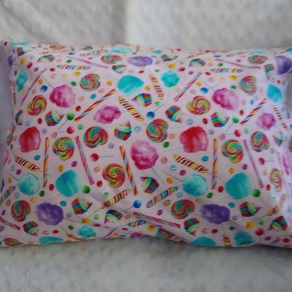 Candy Standard Pillow Case / Candyland Pillow Case / Pink Cotton Bedding /  Girl's Pillow Case / Christmas Pillowcase