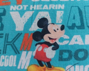 Mickey Mouse Crib Sheet, Blue Cotton Nursery Bedding