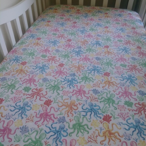 Octopus Crib Sheets Etsy