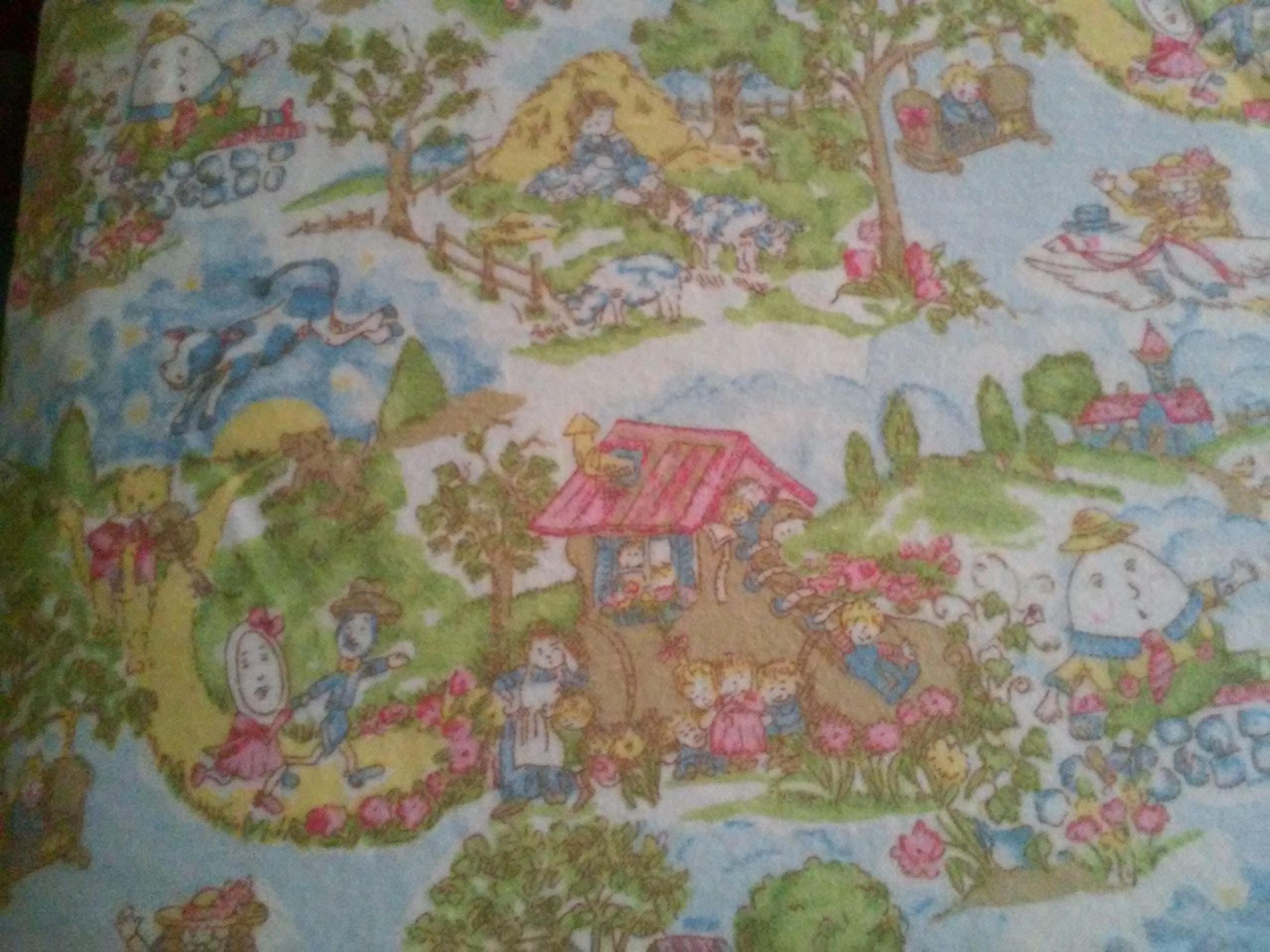 Mother Goose Flannel Fitted Crib Sheet: Nursery Rhyme Bedding - Etsy