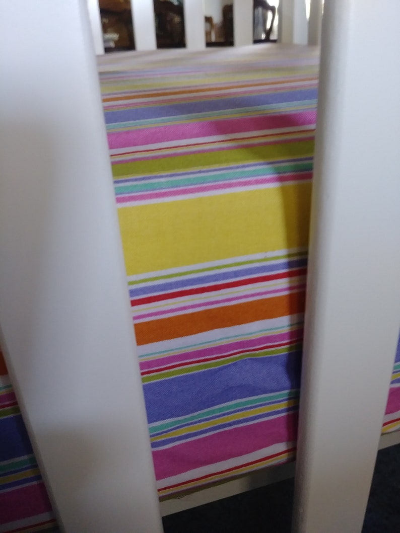 Crib Bedding Stripes Cotton Nursery Linen Standard Fitted Infant Crib Sheet Baby Sheets Rainbow Toddler Bed Sheet