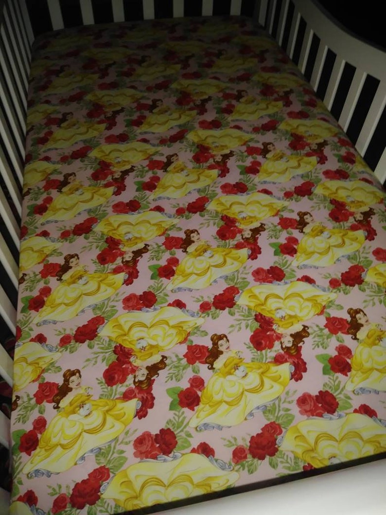 beauty and the beast crib bedding