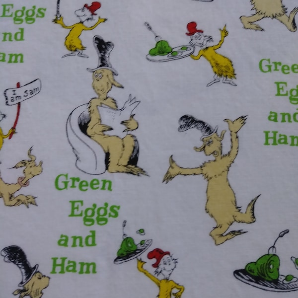 Dr. Seuss Fitted Crib Bedding Green Eggs and Ham/ Cat in the Hat Cotton Infant Bedding / Fitted Crib Sheet /Cat in the Hat Toddler Bed Sheet