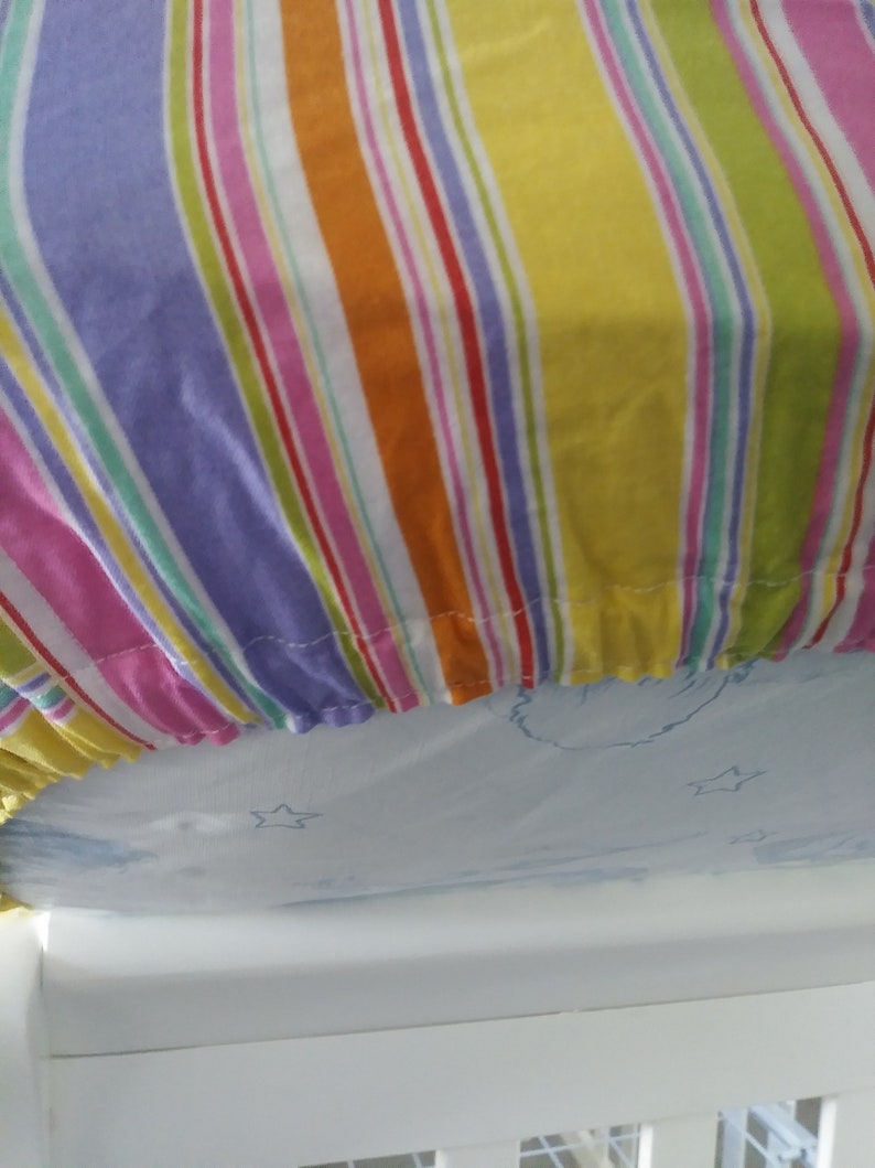 Crib Bedding Stripes Cotton Nursery Linen Standard Fitted Infant Crib Sheet Baby Sheets Rainbow Toddler Bed Sheet