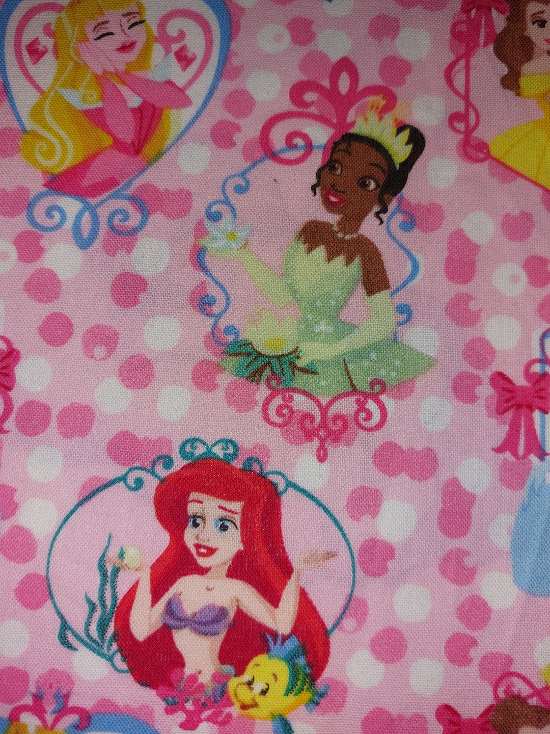 Disney Inspired Princesses Fitted Crib Bedding / Pink Ariel Cotton Crib