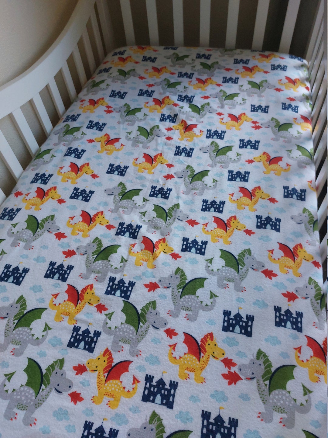 Castle Dragons Crib Bedding / Fire Breathing Dragons Crib Etsy