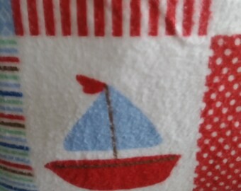 Toddler Pillowcase/ Sailboat Bedding / Red White Blue Nursery / Sailboat Linen / Sailing Boy Linen