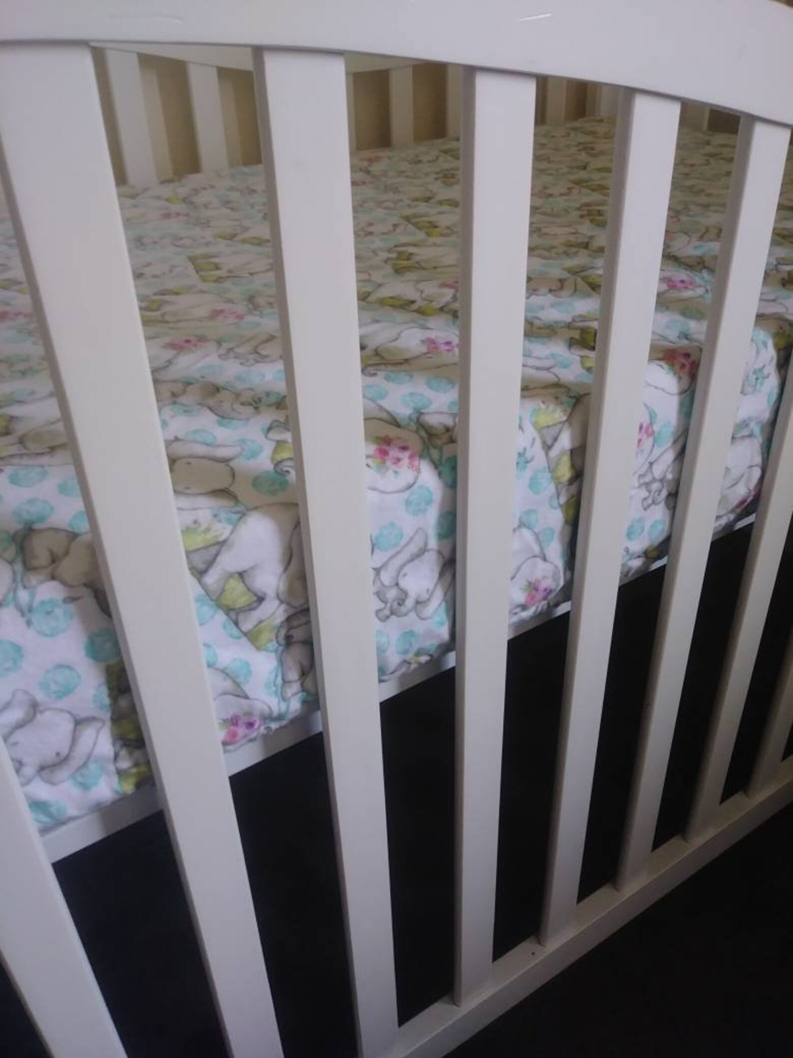 Elephant Flannel Fitted Crib Bedding / Blue or White ...