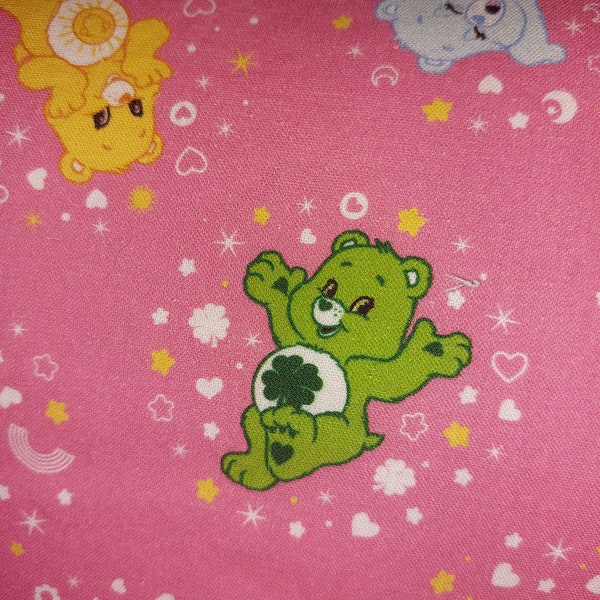 Care Bear Print Throw Pillow / Girl's Bedroom Pink Pillow / Tenderheart Bear Pillow/  Grumpy Bear Bedroom Décor / Good Luck Bear Bed Pillow