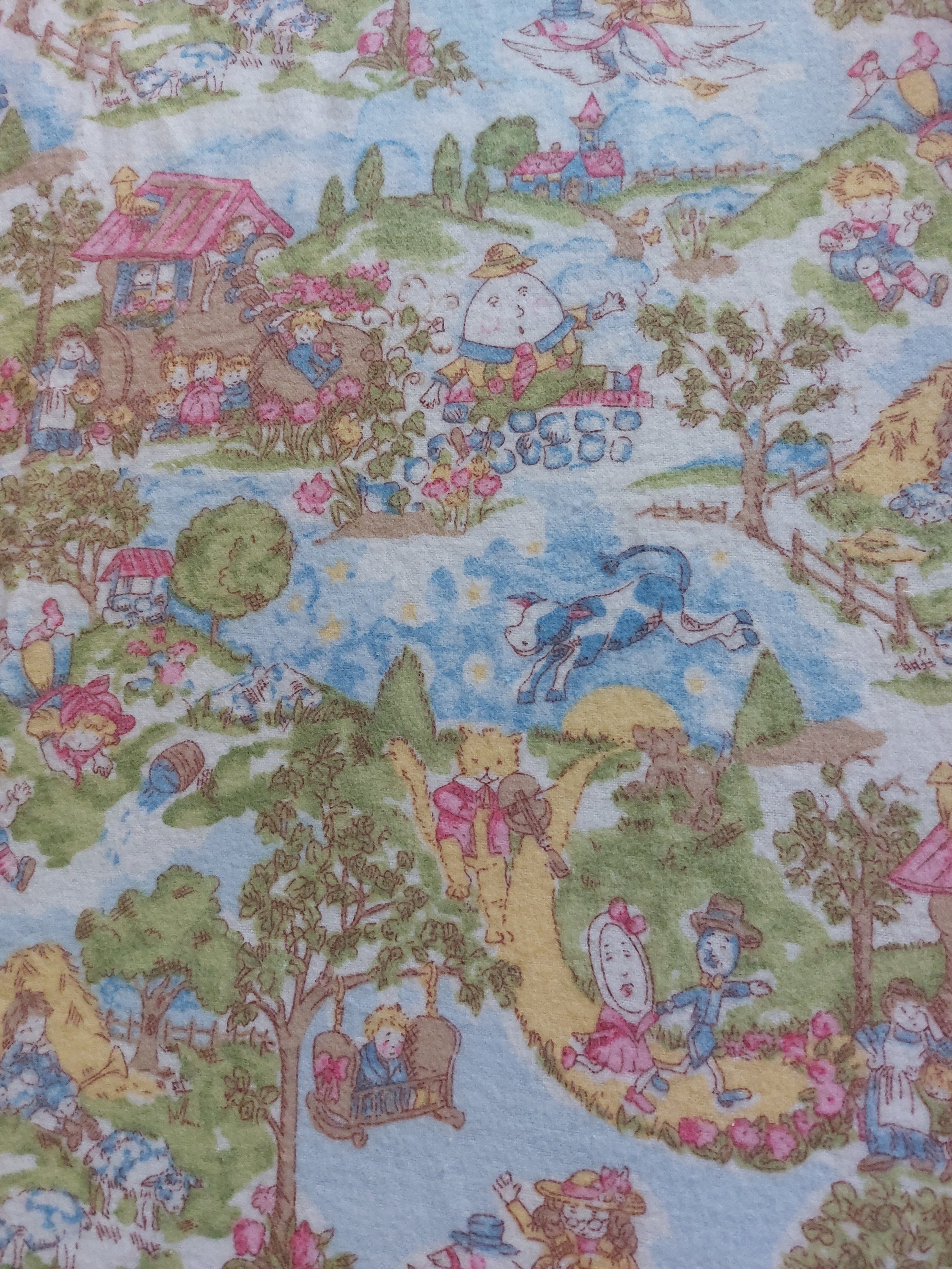 Mother Goose Flannel Fitted Crib Sheet: Nursery Rhyme Bedding - Etsy