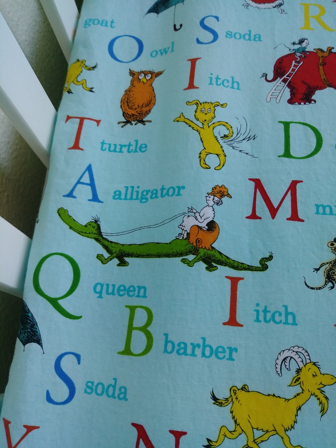 Dr. Seuss Fitted Alphabet Crib Sheet / Cat in the Hat Cotton Etsy