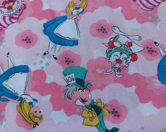 Alice in Wonderland Mini Crib Sheet: Pink Cotton Nursery Bedding