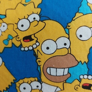 The Simpsons Inspired Pillowcases / Cartoon Pillowcase / Bart Simpson Pillowcase / Homer Simpson Bed Linen / Blue Cotton Pillowcases