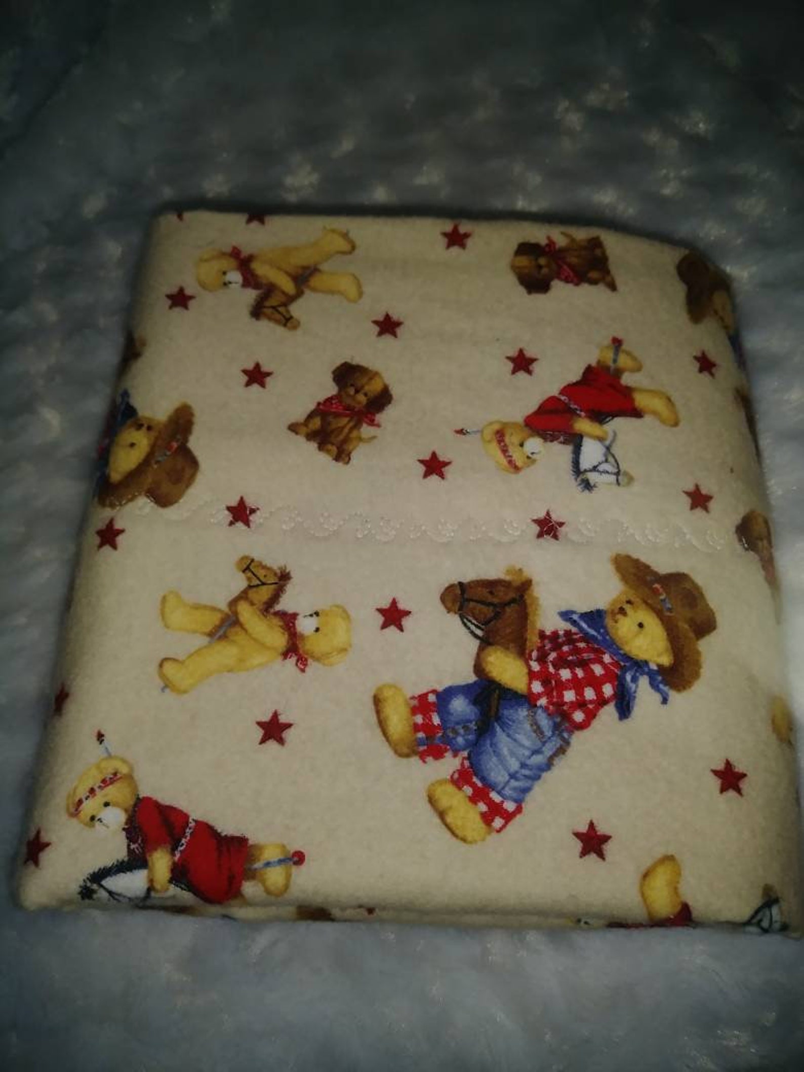 Teddy Bear Cowboy Standard Pillowcase / Flannel Bedding / Etsy