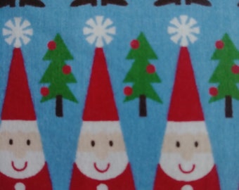 Santa Toddler Pillowcase / Christmas Trees Cotton Infant Bedding /Saint Nick Toddler Pillowcase /Toddler Holiday Bedding /Blue Toddler Linen