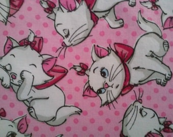 Marie Cat Fitted Crib Sheet: Pink Polka Dot Cotton Bedding
