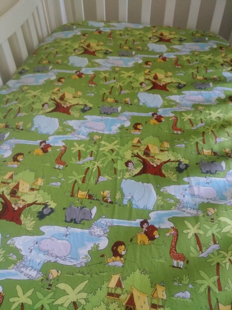 Crib Bedding / Green Crib Sheet / Baby Tarzan and Jane Fitted Etsy