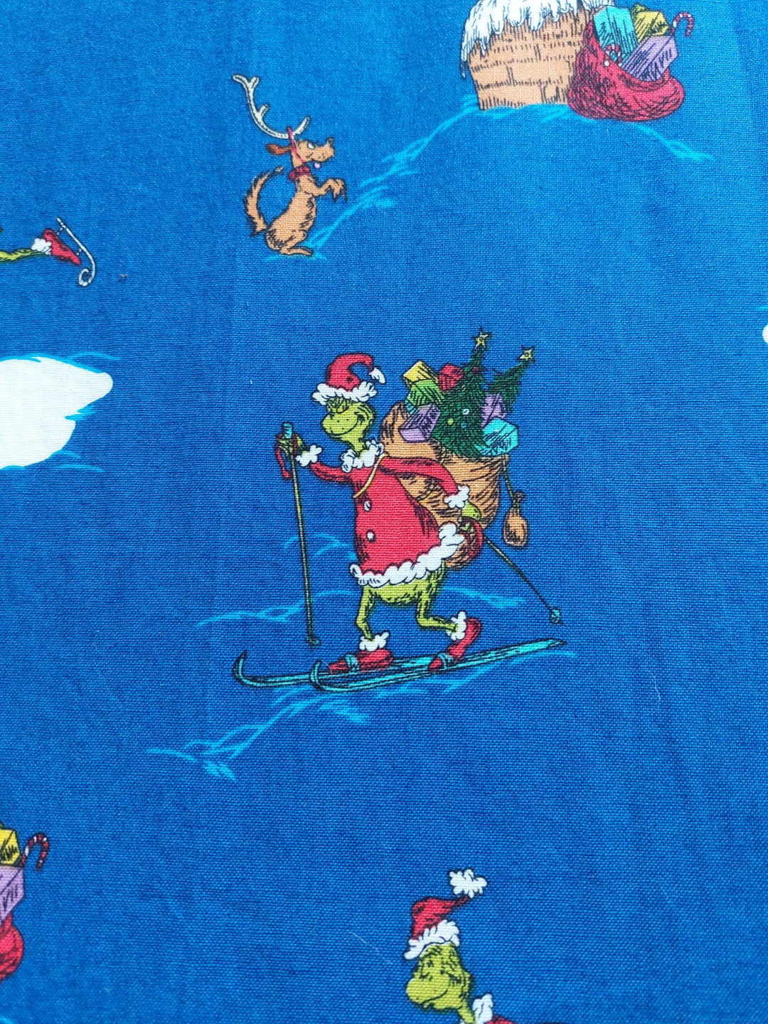 Grinch Cotton Crib Bedding / How the Grinch Stole Blue Etsy