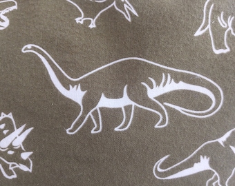 Glow in the Dark Dinosaur Flannel Pillowcase: Moss Green Childs Pillow