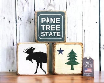 Rustic Maine Tissue Box Cover, Maine Gifts,  Bar Harbor Acadia National Park