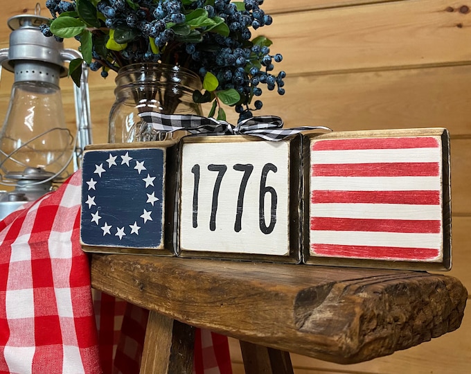 Rustic Betsy Ross Flag, Wood 1776 Sign, Patriotic Decor, USA Wood ...