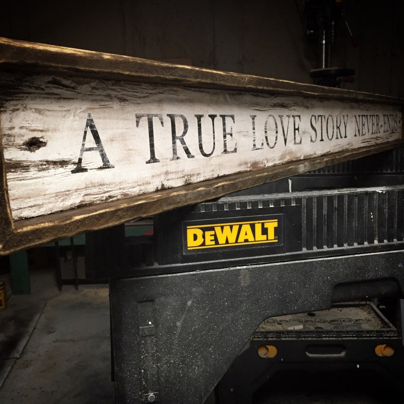 Sale A True Love Story Never Ends Sign Framed Wood Sign Love Etsy