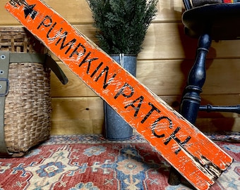 Pumpkin Patch Sign, Rustic Fall Autumn and Halloween Decor