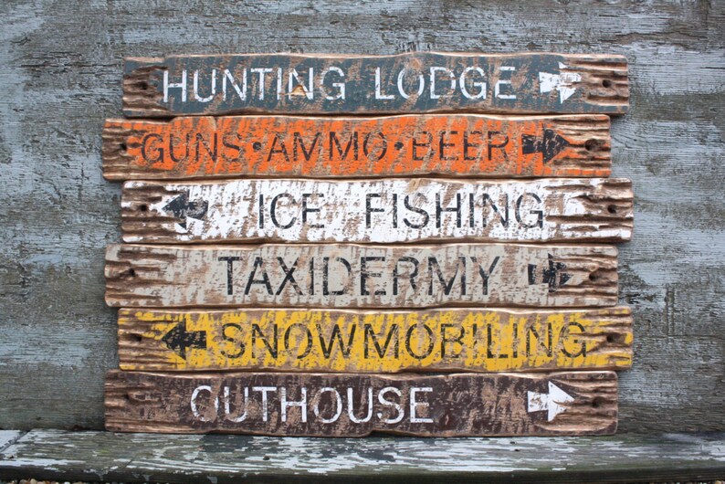 Hunting Lodge Sign Wood Log Cabin Sign Lodge Decor Rustic Etsy