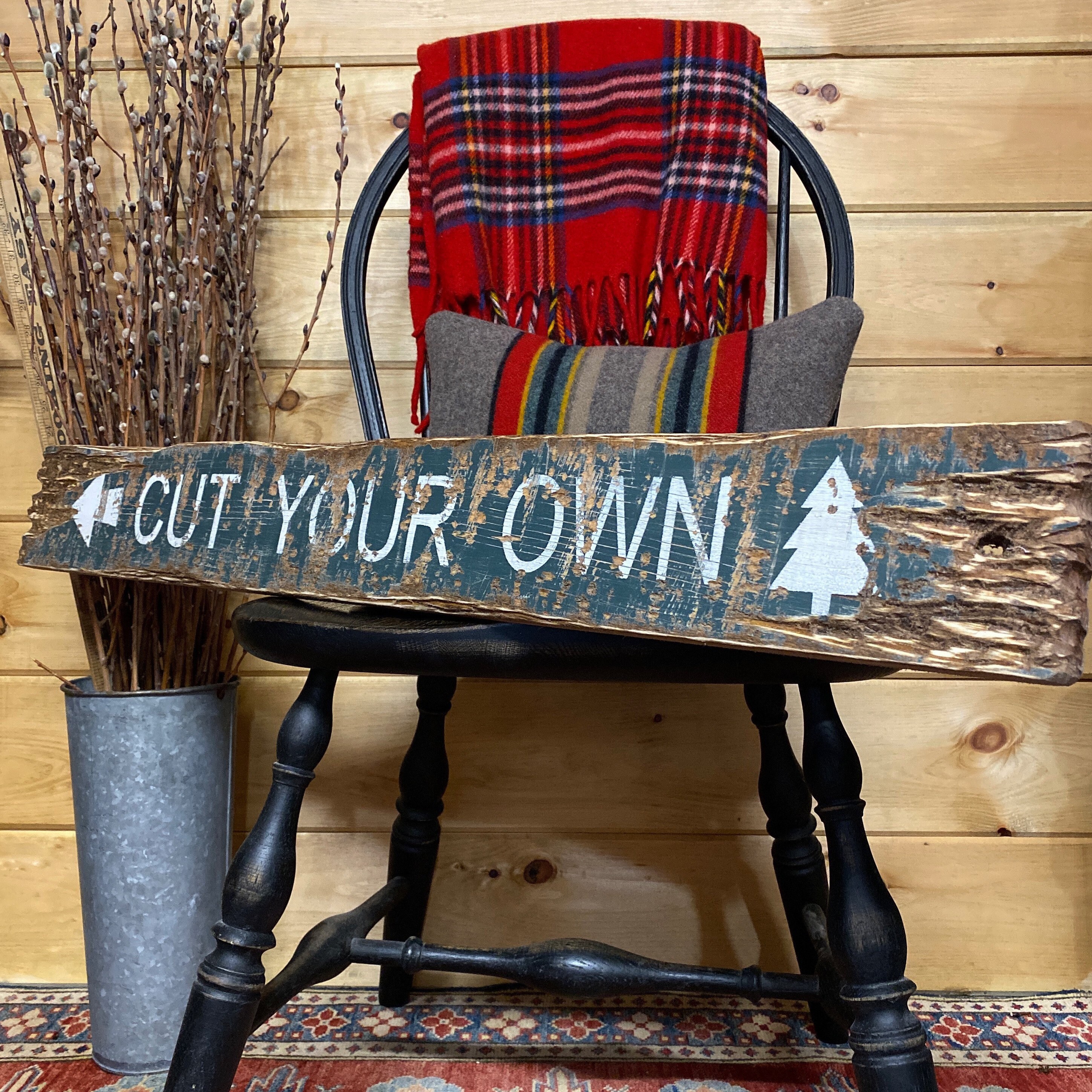 Cut Your Own Sign Christmas Tree Sign Christmas Decor Rustic Etsy