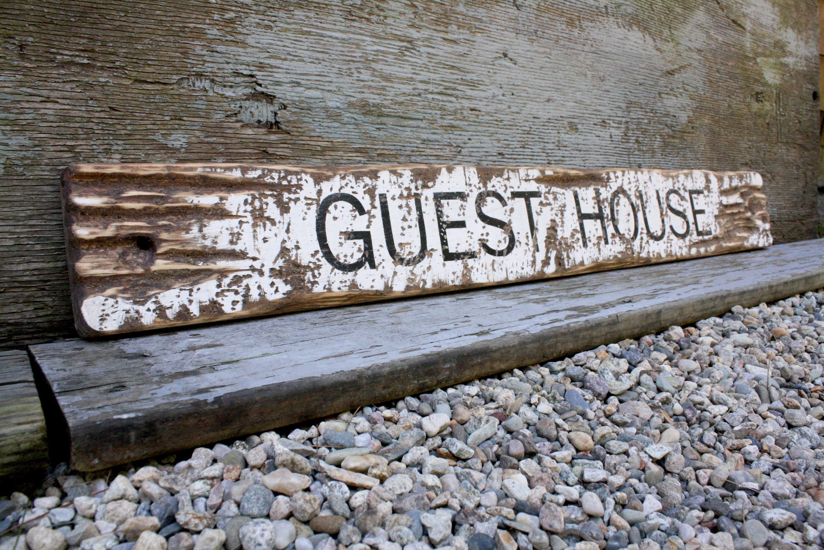Wood Guest House Sign Rustic Distressed 36 Sign Rustic Etsy