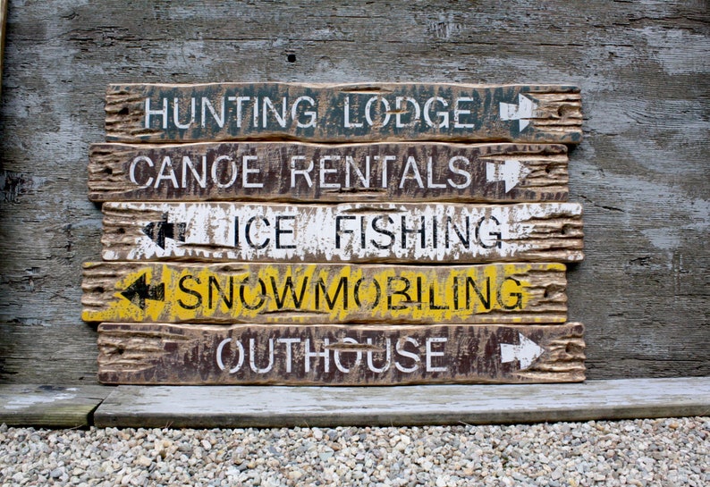 Hunting Decor Wood Hunting Signs Rustic Log Cabin Decor Etsy