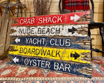 Letreros de playa de madera rústica: decoración náutica costera