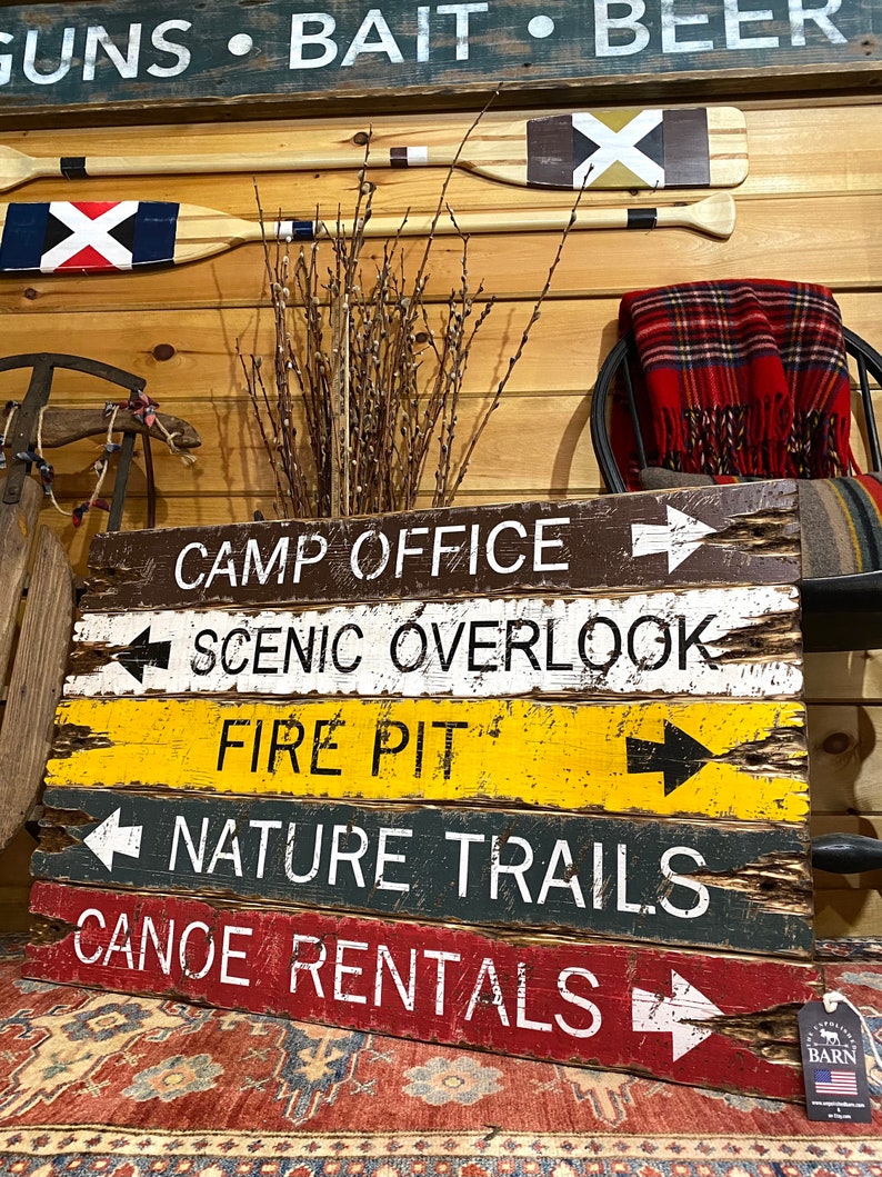 National Park Sign Set grouped in a cabin wall display, showcasing rustic décor for lodges, cabins, and lake houses, ideal for hikers, campers, and explorers, Yellowstone, Yosemite, Teton inspired