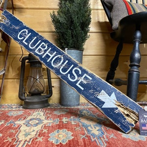 Clubhouse Golf Sign, Rustic Wood Golfing Gift