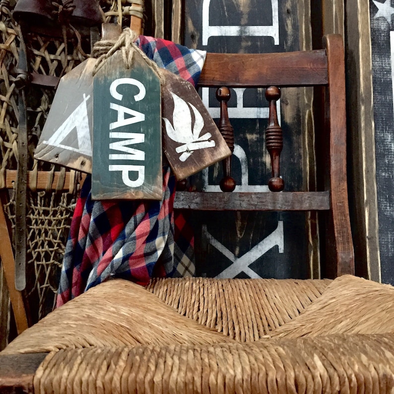 Rustic Camping Sign Camp Campfire Log Cabin Decor Rustic ...