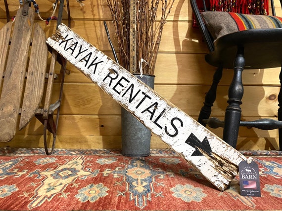 Kayak Rentals Wood Sign – Rustic Lake House, Cabin & Vacation Rental Wall Decor