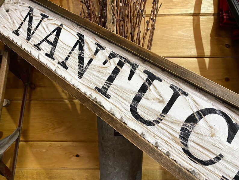 Nantucket Massachusetts Sign Rustic Coastal Decor Nautical - Etsy