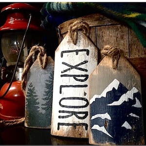 Explore Cabin Sign, National Park Door Tags