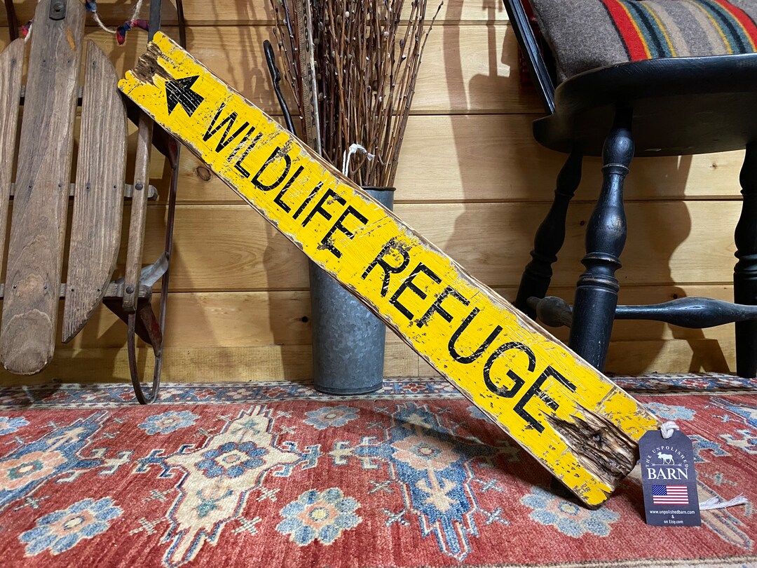 Rustic Wildlife Refuge Wood Sign, National Park Log Cabin Decor - Etsy