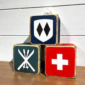 Rustic Ski Tissue Box Cover – Lodge Decor for Ski Cabin or Mountain Home