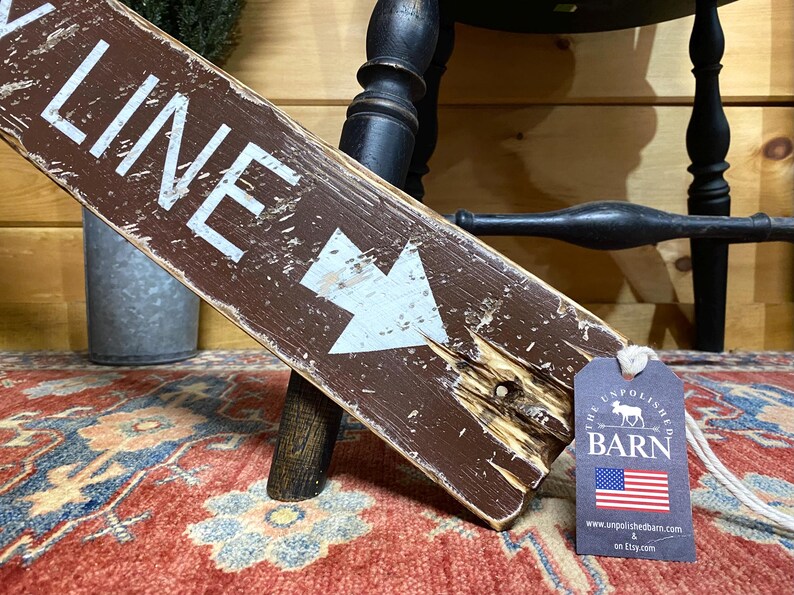 Rustic County Line Farmhouse Wood Sign - Etsy