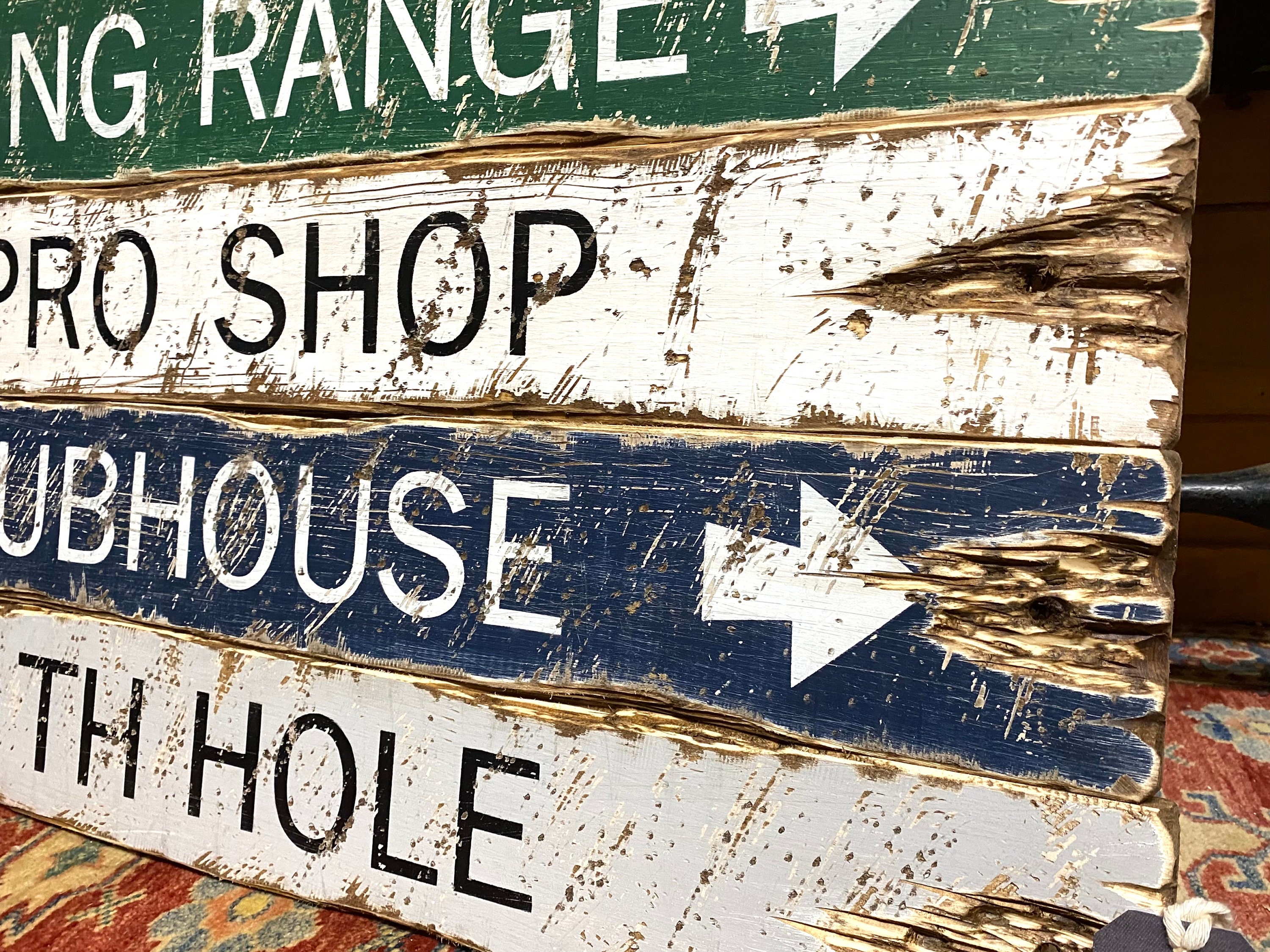 Rustic Golf Signs Distressed Golfing Sign Set, Rustic Wood Golf Decor - Etsy