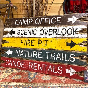 Rustic National Park Sign Set displayed together in a cabin wall art setting, styled for lodges, lake houses, and short term rentals, ideal for hikers and campers, Yellowstone, Yosemite, Teton inspired, handmade in Maine