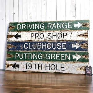 Wood Golfing Sign Set, Rustic Golf Decor and Gift Idea