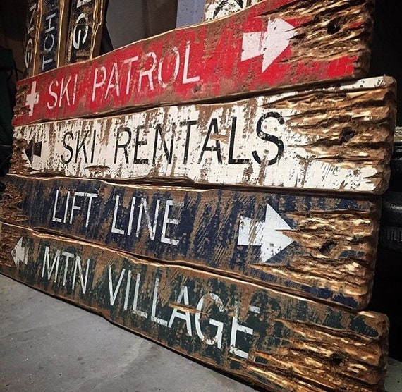 Ski Decor Ski Signs Ski Patrol Rentals Lift Line Cabin Decor Etsy