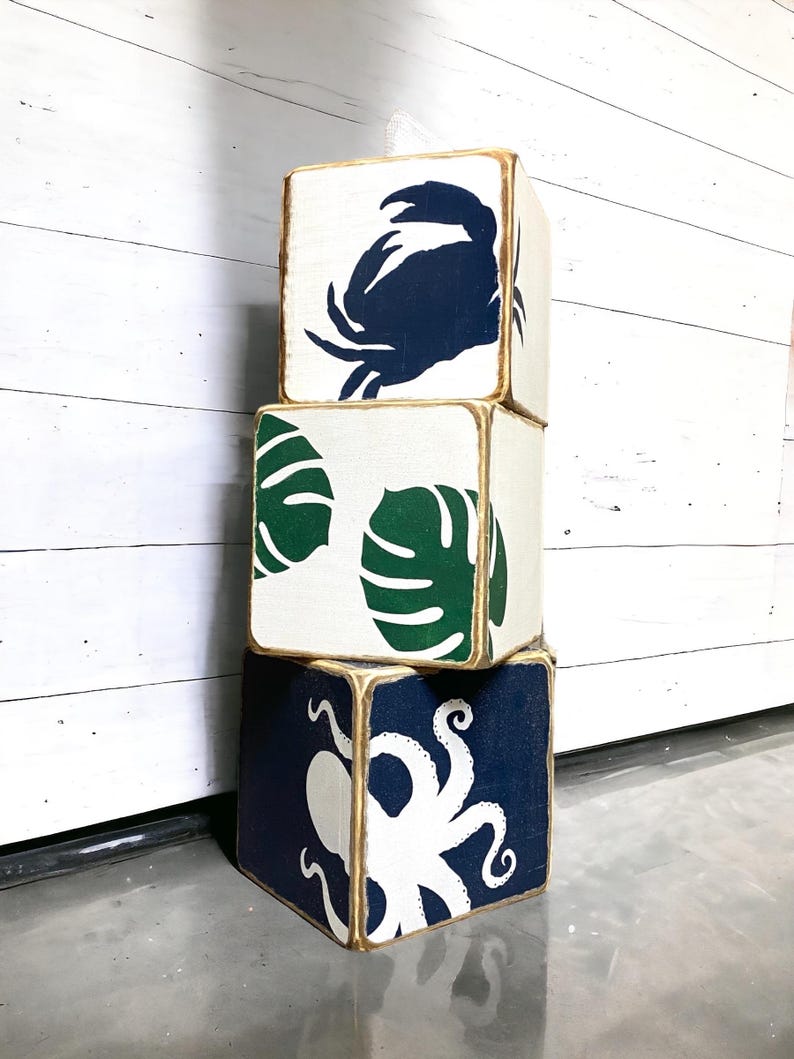Group on coastal tissue boxes including octopus tissue featuring ocean-inspired artwork, weathered coastal finishes, and nautical charm for beach houses, coastal homes, vacation rentals, and seaside bathrooms