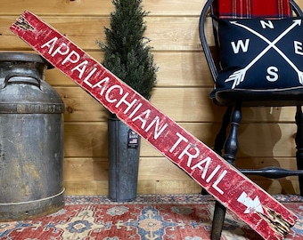 Rustic Appalachian Trail Sign, National Park Hiking Decor