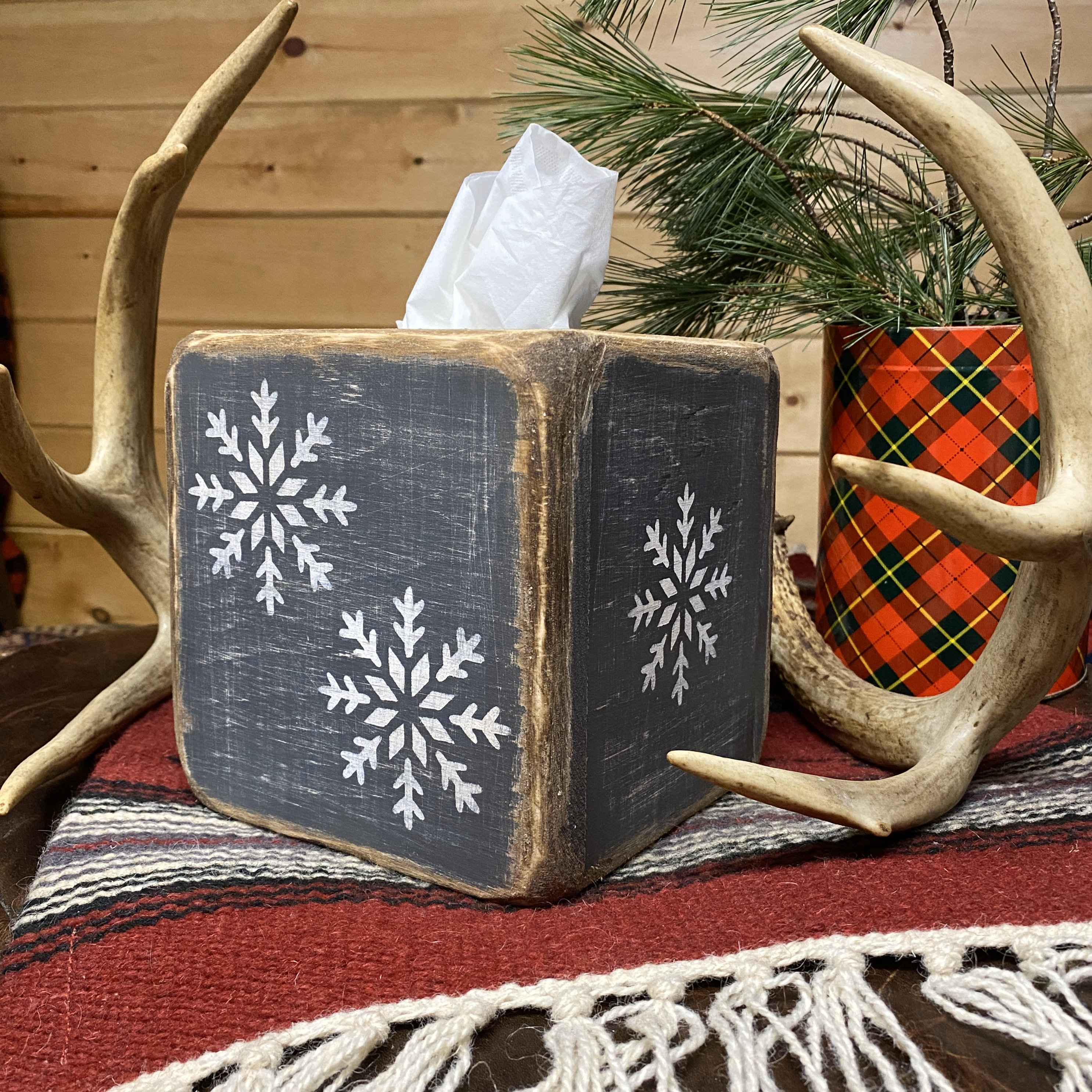 Rustic Square Tissue Box Cover Wood Christmas Decor Etsy Australia